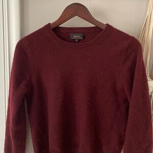 Quince Mongolian Cashmere Burgundy Crew Neck Sweater